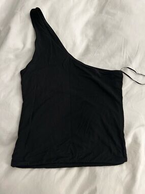 J. Crew One-Shoulder Black Tank Top